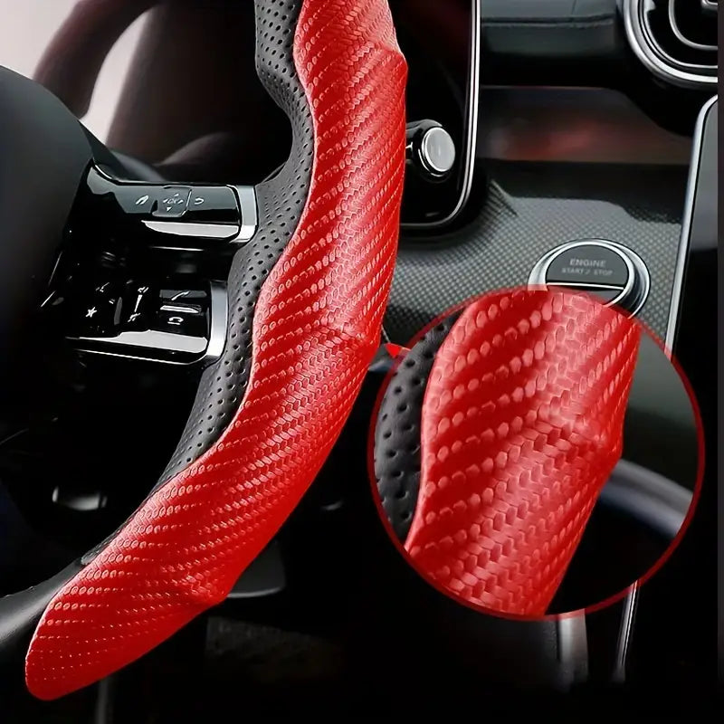 Carbon Fiber Anti-Slip Steering Wheel Cover (Premium Quality)