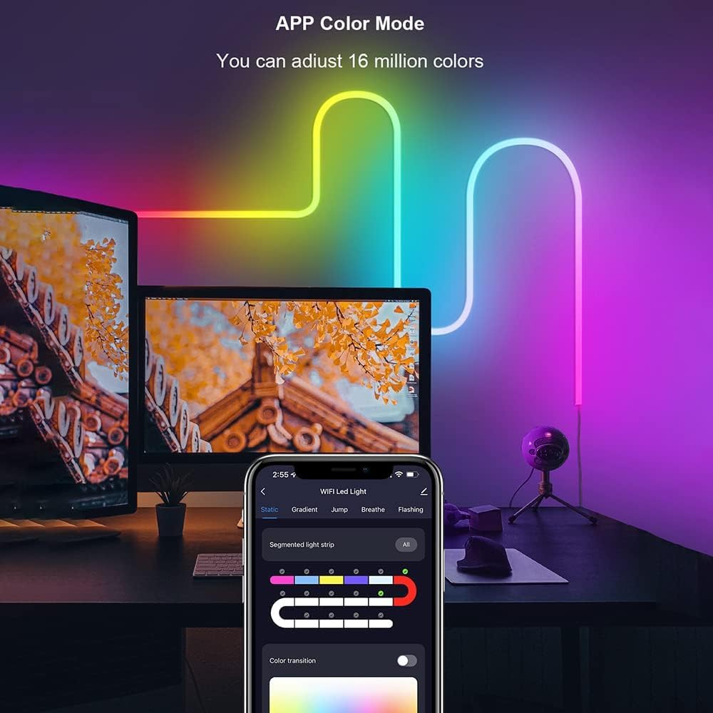 NeonGlow Smart Rope Strip Light with Music Syncing (5 Meters) by RetroGoods™