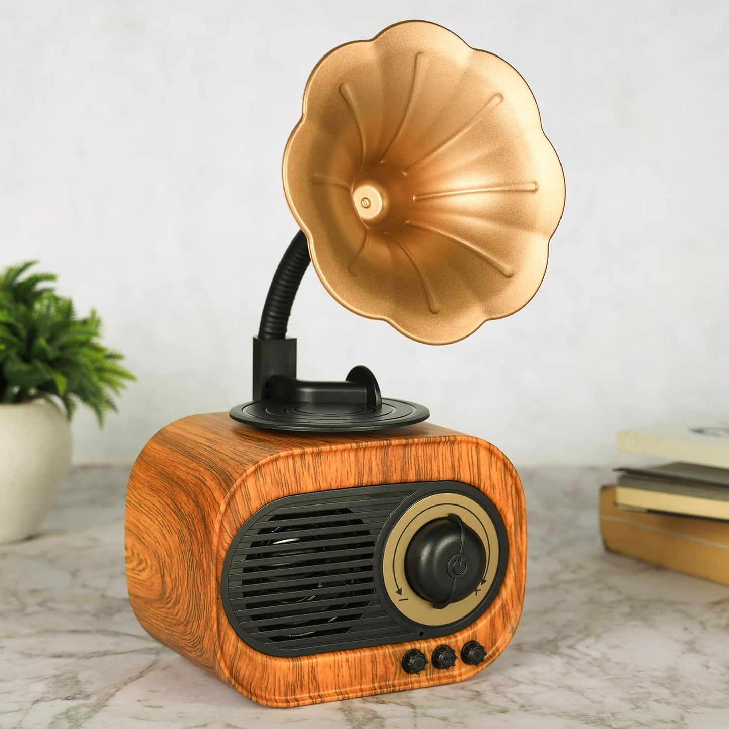 Vintage Gramophone Bluetooth Speaker by RetroGoods™