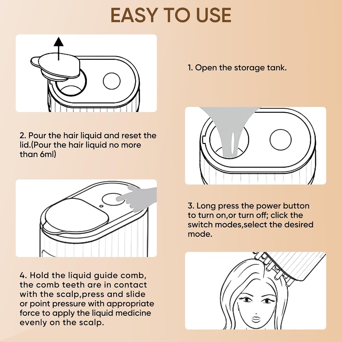 Red Light Therapy 2 in 1 Electric Scalp Massager & Hair Oil Applicator | 1 Year Warranty