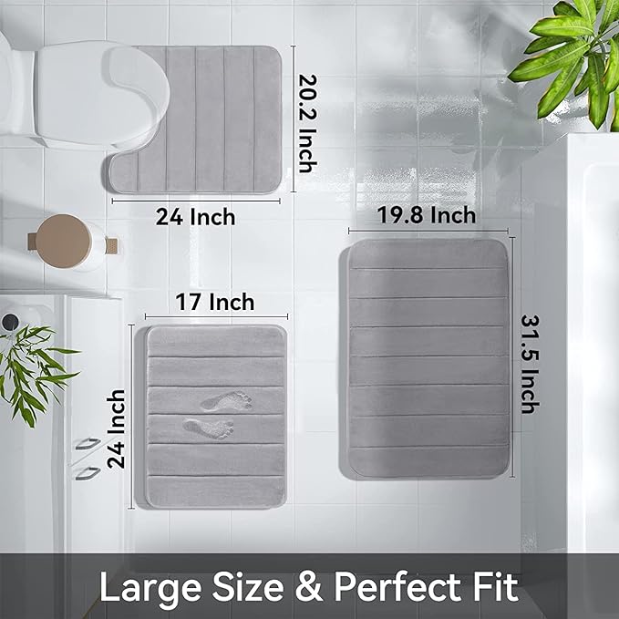 Water Absorption Floor Mat with Memory Foam by RetroGoods (Premium Quality)