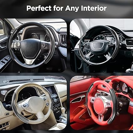 Carbon Fiber Anti-Slip Steering Wheel Cover (Premium Quality)