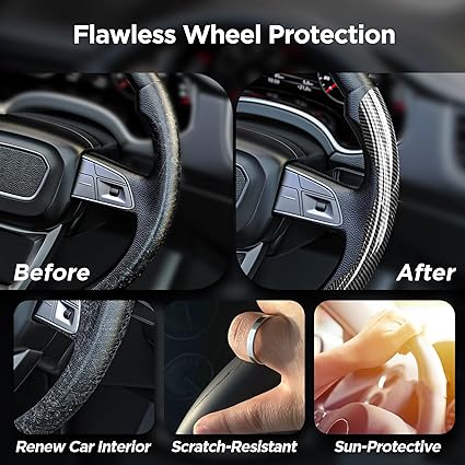 Carbon Fiber Anti-Slip Steering Wheel Cover (Premium Quality)