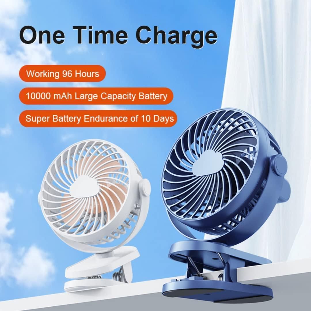 3 Speeds Portable Desk Fan, 10000mAh Rechargeable