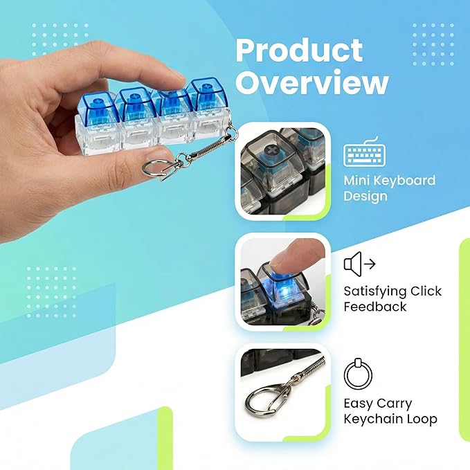 LED Keyboard Fidget Keyring by RetroGoods™