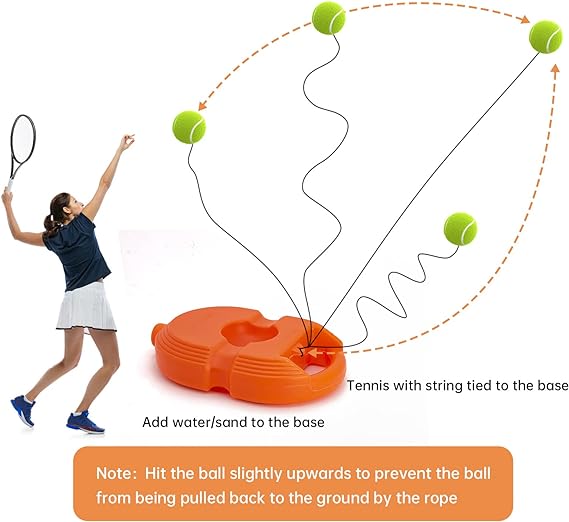 Portable Tennis Trainer with Rebound Ball: Solo Practice for Kids, Adults and Beginners