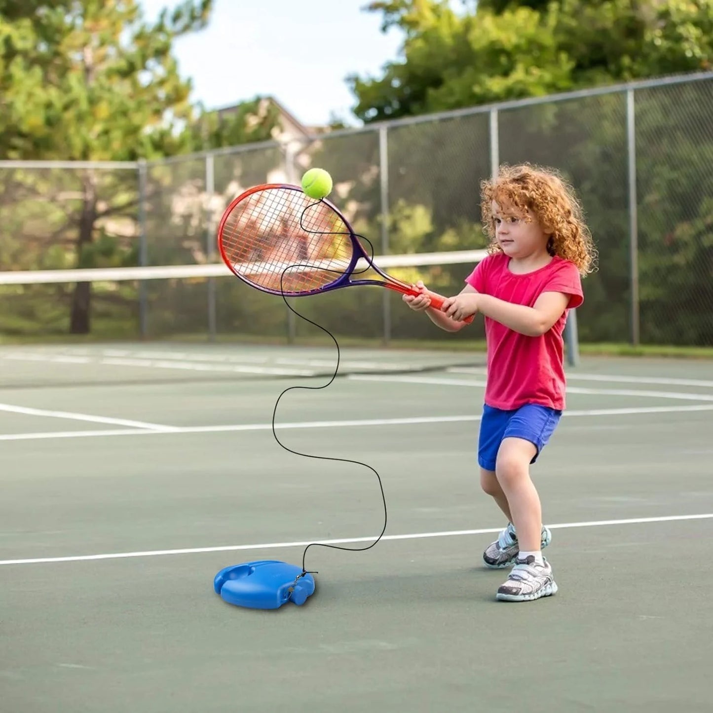 Portable Tennis Trainer with Rebound Ball: Solo Practice for Kids, Adults and Beginners