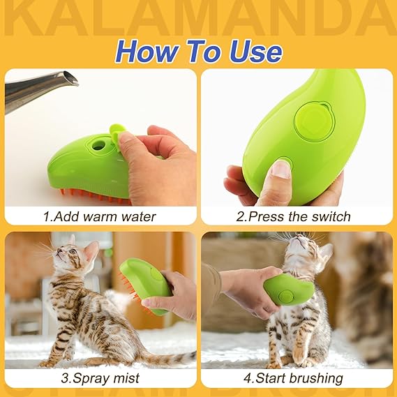 Steamy 3 in 1 Pet Hair Brush by Retrogoods