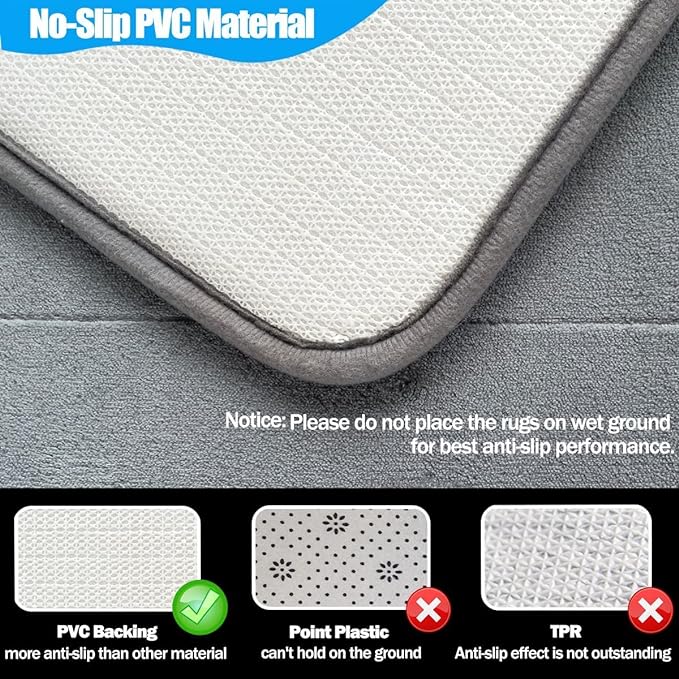 Water Absorption Floor Mat with Memory Foam by RetroGoods (Premium Quality)